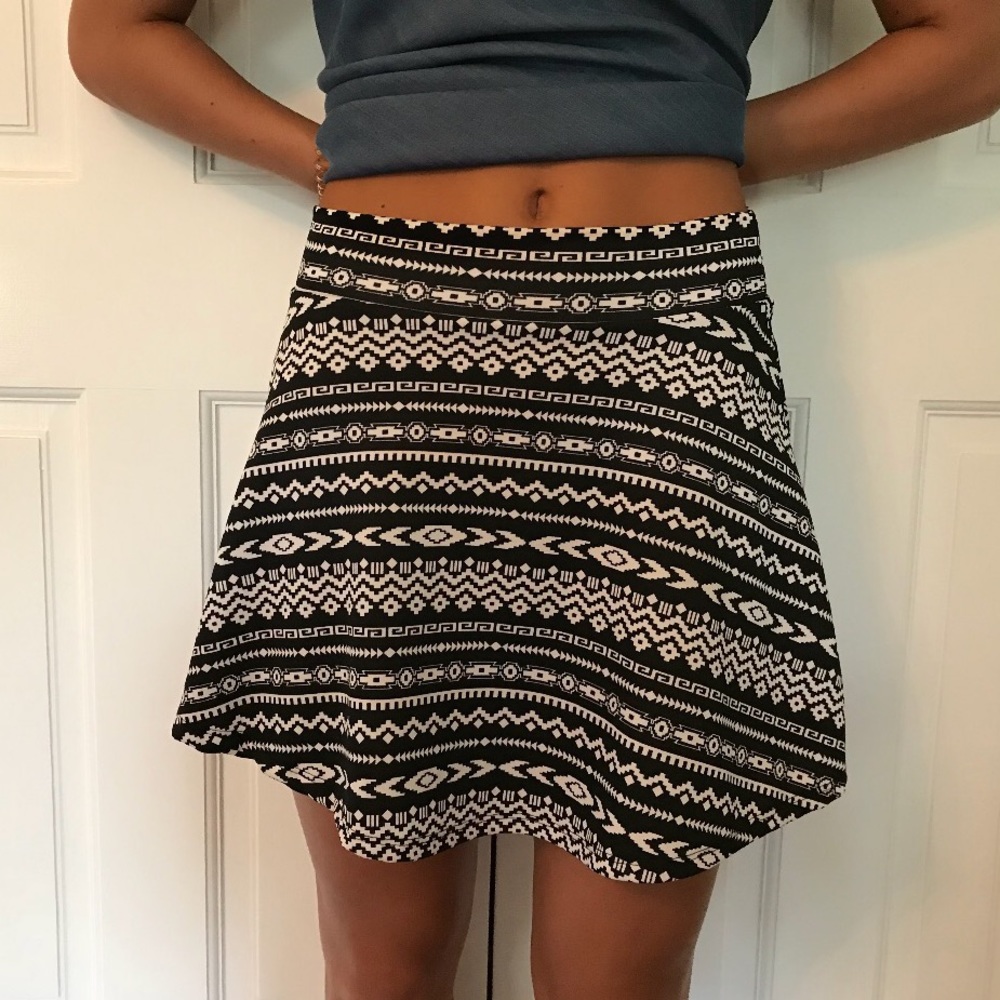 Aztec print skater skirt